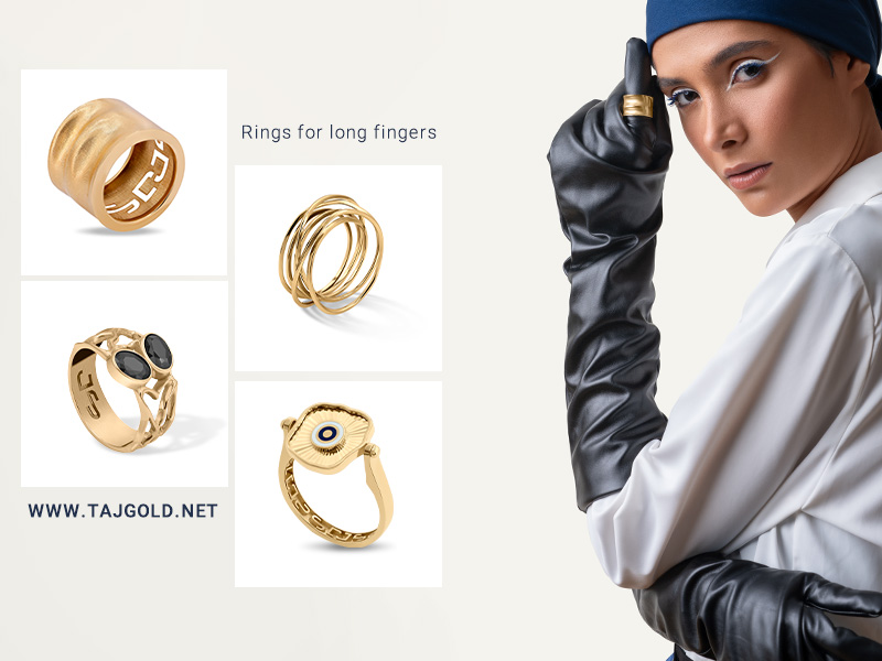 انگشترهای تاج برای انگشتان بلند